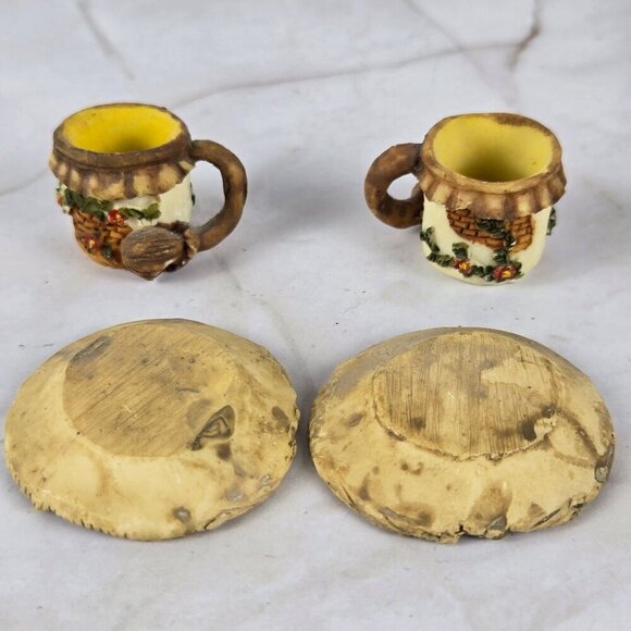 Resin Country Cottage Frog Prince Lily Pad Miniature Tea Set 10 Pieces - Picture 11 of 12